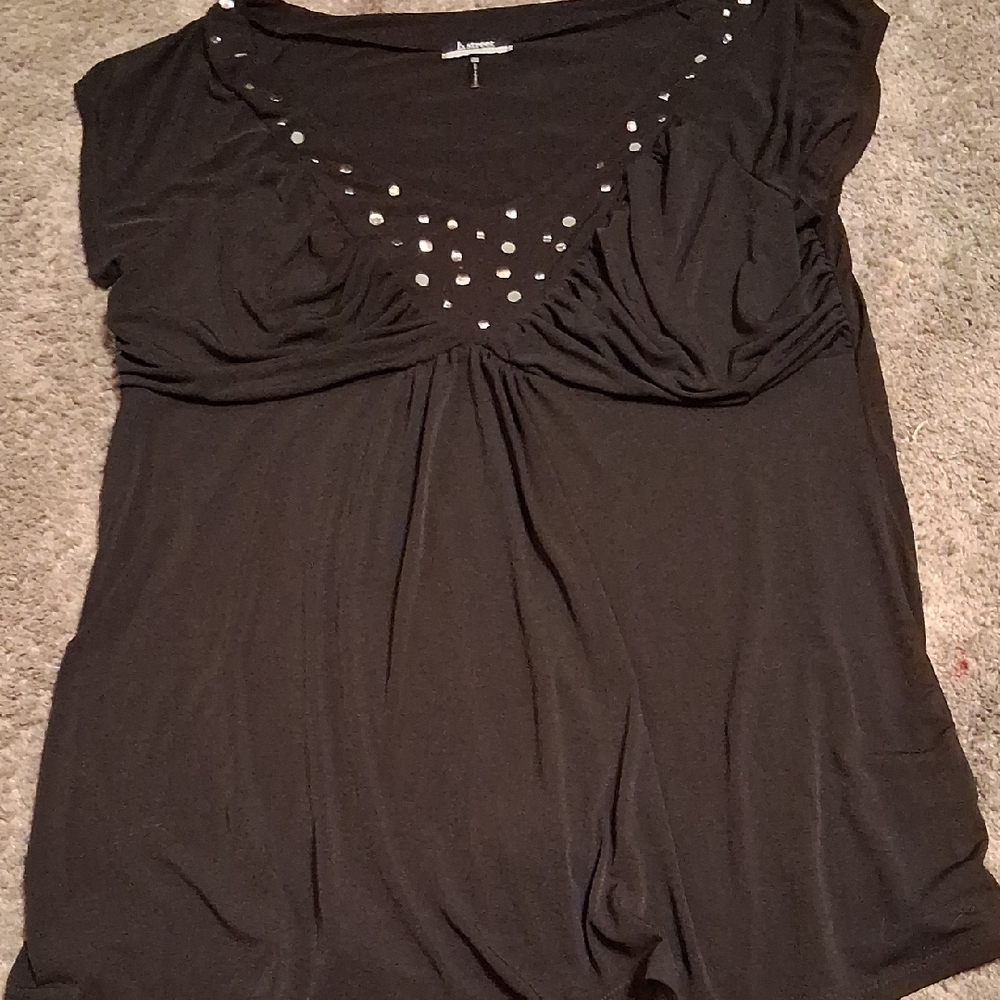 Black Studded Women's Top